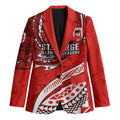Personalised St George Illawarra Dragons Blazer Polynesian Tribal Art Style With Fierce Red Dragon Mascot