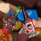 Personalised St George Illawarra Dragons 4 in 1 Can Cooler Tumbler Polynesian Tribal Art Style With Fierce Red Dragon Mascot