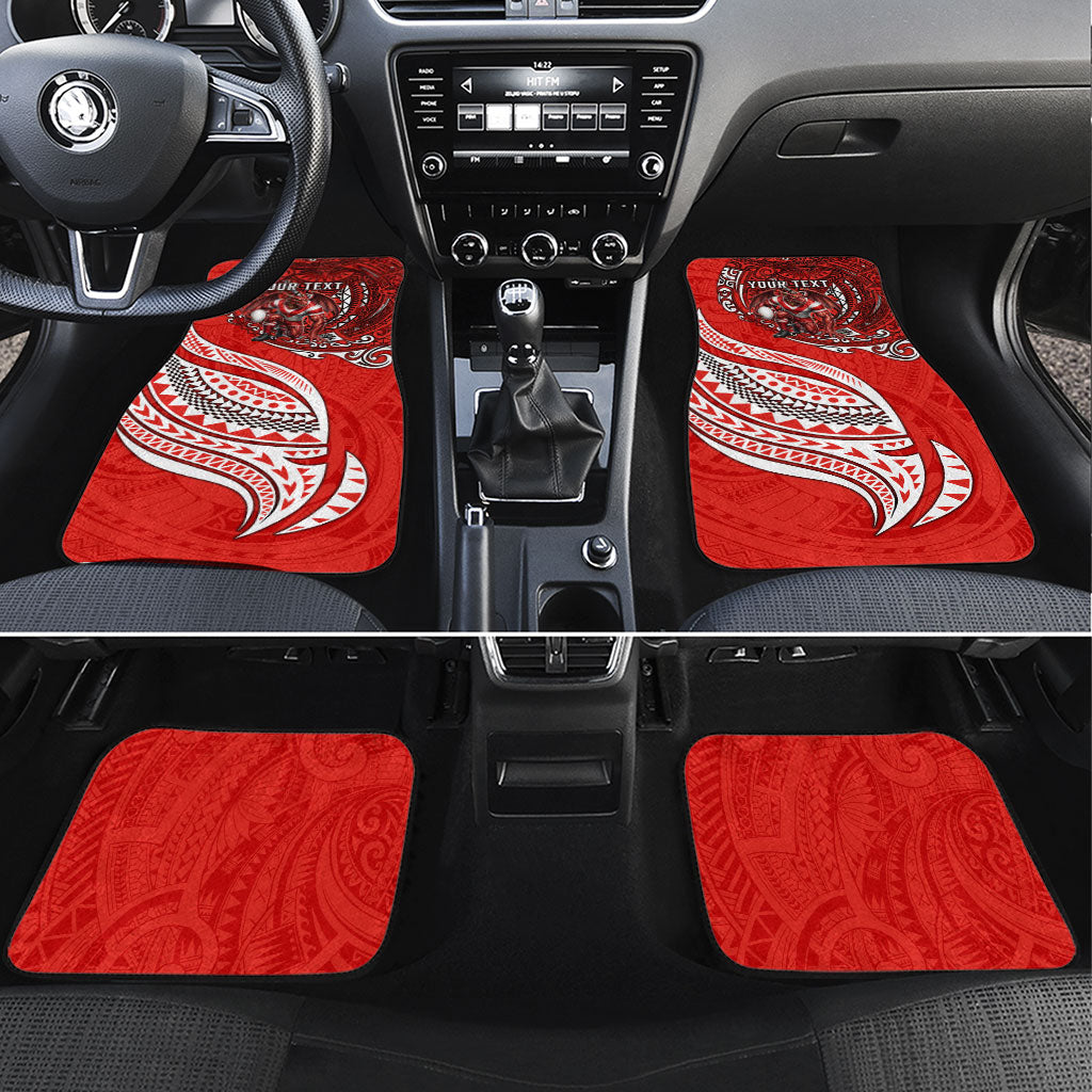 Personalised St George Illawarra Dragons Car Mats Polynesian Tribal Art Style With Fierce Red Dragon Mascot