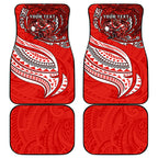Personalised St George Illawarra Dragons Car Mats Polynesian Tribal Art Style With Fierce Red Dragon Mascot