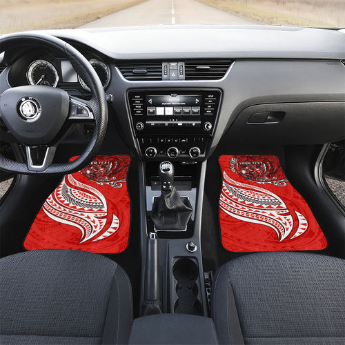 Personalised St George Illawarra Dragons Car Mats Polynesian Tribal Art Style With Fierce Red Dragon Mascot