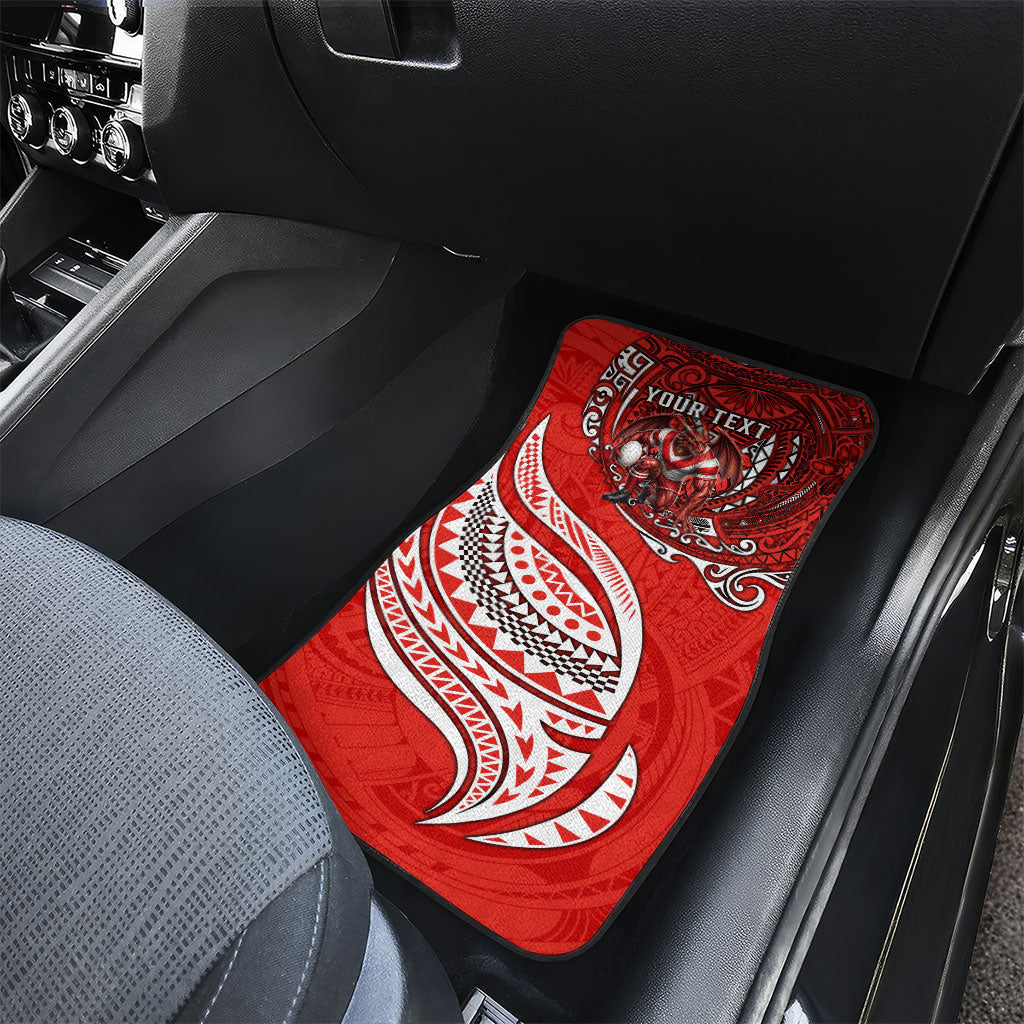 Personalised St George Illawarra Dragons Car Mats Polynesian Tribal Art Style With Fierce Red Dragon Mascot