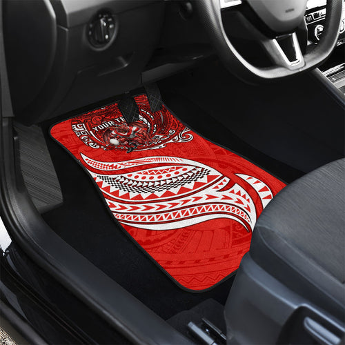Personalised St George Illawarra Dragons Car Mats Polynesian Tribal Art Style With Fierce Red Dragon Mascot