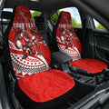 Personalised St George Illawarra Dragons Car Seat Cover Polynesian Tribal Art Style With Fierce Red Dragon Mascot