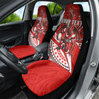 Personalised St George Illawarra Dragons Car Seat Cover Polynesian Tribal Art Style With Fierce Red Dragon Mascot