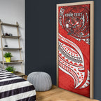 Personalised St George Illawarra Dragons Door Cover Polynesian Tribal Art Style With Fierce Red Dragon Mascot