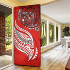 Personalised St George Illawarra Dragons Door Cover Polynesian Tribal Art Style With Fierce Red Dragon Mascot