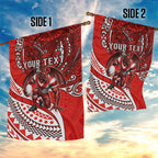 Personalised St George Illawarra Dragons Garden Flag Polynesian Tribal Art Style With Fierce Red Dragon Mascot