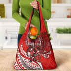 Personalised St George Illawarra Dragons Grocery Bag Polynesian Tribal Art Style With Fierce Red Dragon Mascot
