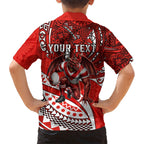 Personalised St George Illawarra Dragons Hawaiian Shirt Polynesian Tribal Art Style With Fierce Red Dragon Mascot