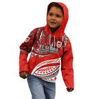 Personalised St George Illawarra Dragons Kid Hoodie Polynesian Tribal Art Style With Fierce Red Dragon Mascot