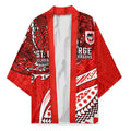 Personalised St George Illawarra Dragons Kimono Polynesian Tribal Art Style With Fierce Red Dragon Mascot