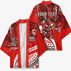 Personalised St George Illawarra Dragons Kimono Polynesian Tribal Art Style With Fierce Red Dragon Mascot