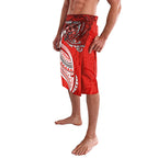 Personalised St George Illawarra Dragons Lavalava Polynesian Tribal Art Style With Fierce Red Dragon Mascot