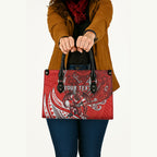 Personalised St George Illawarra Dragons Leather Bag Polynesian Tribal Art Style With Fierce Red Dragon Mascot