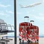 Personalised St George Illawarra Dragons Luggage Cover Polynesian Tribal Art Style With Fierce Red Dragon Mascot