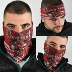 Personalised St George Illawarra Dragons Neck Gaiter Polynesian Tribal Art Style With Fierce Red Dragon Mascot