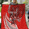 Personalised St George Illawarra Dragons Quilt Polynesian Tribal Art Style With Fierce Red Dragon Mascot
