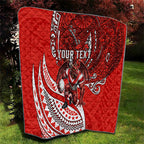 Personalised St George Illawarra Dragons Quilt Polynesian Tribal Art Style With Fierce Red Dragon Mascot