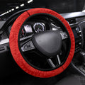 St George Illawarra Dragons Steering Wheel Cover Polynesian Tribal Art Style With Fierce Red Dragon Mascot
