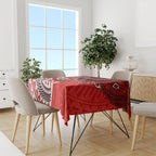 Personalised St George Illawarra Dragons Tablecloth Polynesian Tribal Art Style With Fierce Red Dragon Mascot