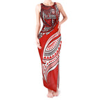 Personalised St George Illawarra Dragons Tank Maxi Dress Polynesian Tribal Art Style With Fierce Red Dragon Mascot