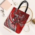 Personalised St George Illawarra Dragons Tote Bag Polynesian Tribal Art Style With Fierce Red Dragon Mascot