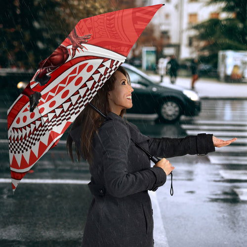 Personalised St George Illawarra Dragons Umbrella Polynesian Tribal Art Style With Fierce Red Dragon Mascot