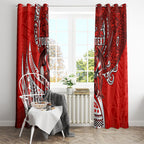 Personalised St George Illawarra Dragons Window Curtain Polynesian Tribal Art Style With Fierce Red Dragon Mascot