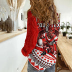 Personalised St George Illawarra Dragons Women Casual Shirt Polynesian Tribal Art Style With Fierce Red Dragon Mascot