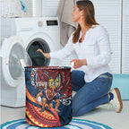 Personalised Sydney Roosters Laundry Basket Polynesian Tribal Art Style With Aggressive Rooster Mascot