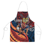 Personalised Sydney Roosters Apron Polynesian Tribal Art Style With Aggressive Rooster Mascot