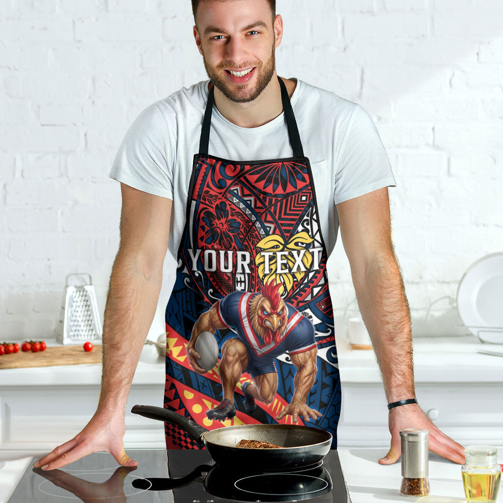 Personalised Sydney Roosters Apron Polynesian Tribal Art Style With Aggressive Rooster Mascot