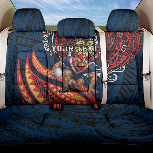 Personalised Sydney Roosters Back Car Seat Cover Polynesian Tribal Art Style With Aggressive Rooster Mascot