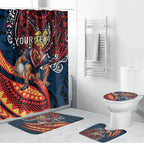 Personalised Sydney Roosters Bathroom Set Polynesian Tribal Art Style With Aggressive Rooster Mascot