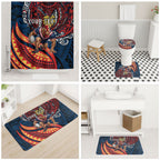 Personalised Sydney Roosters Bathroom Set Polynesian Tribal Art Style With Aggressive Rooster Mascot