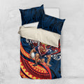 Personalised Sydney Roosters Bedding Set Polynesian Tribal Art Style With Aggressive Rooster Mascot