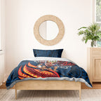 Personalised Sydney Roosters Bedding Set Polynesian Tribal Art Style With Aggressive Rooster Mascot