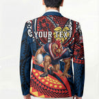Personalised Sydney Roosters Blazer Polynesian Tribal Art Style With Aggressive Rooster Mascot