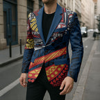 Personalised Sydney Roosters Blazer Polynesian Tribal Art Style With Aggressive Rooster Mascot