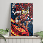 Personalised Sydney Roosters Canvas Wall Art Polynesian Tribal Art Style With Aggressive Rooster Mascot
