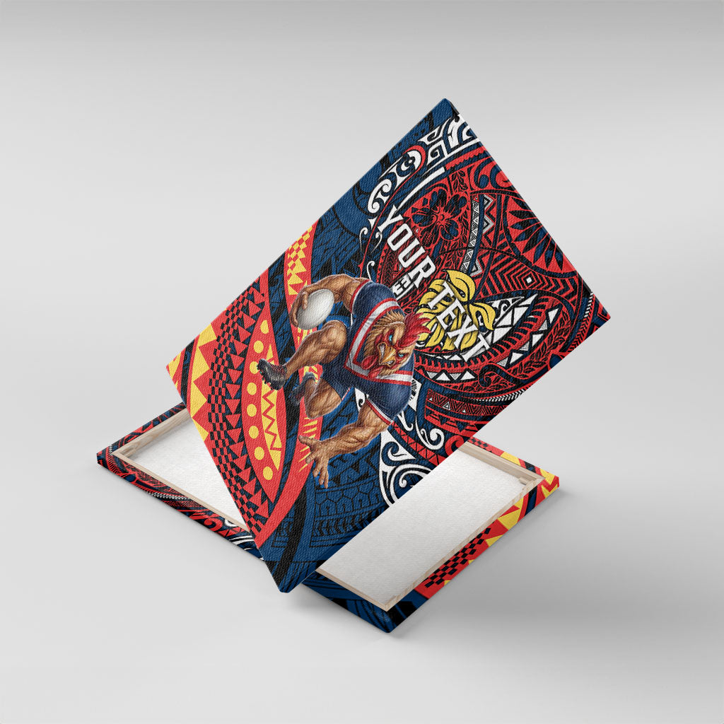 Personalised Sydney Roosters Canvas Wall Art Polynesian Tribal Art Style With Aggressive Rooster Mascot