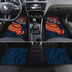 Personalised Sydney Roosters Car Mats Polynesian Tribal Art Style With Aggressive Rooster Mascot