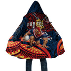 Personalised Sydney Roosters Cloak Polynesian Tribal Art Style With Aggressive Rooster Mascot