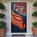 Personalised Sydney Roosters Door Cover Polynesian Tribal Art Style With Aggressive Rooster Mascot