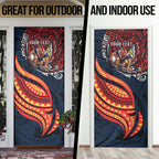 Personalised Sydney Roosters Door Cover Polynesian Tribal Art Style With Aggressive Rooster Mascot