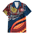 Personalised Sydney Roosters Family Matching Mermaid Dress and Hawaiian Shirt Polynesian Tribal Art Style With Aggressive Rooster Mascot