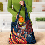 Personalised Sydney Roosters Grocery Bag Polynesian Tribal Art Style With Aggressive Rooster Mascot