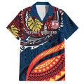 Personalised Sydney Roosters Hawaiian Shirt Polynesian Tribal Art Style With Aggressive Rooster Mascot