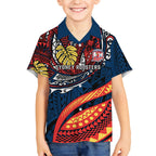 Personalised Sydney Roosters Hawaiian Shirt Polynesian Tribal Art Style With Aggressive Rooster Mascot